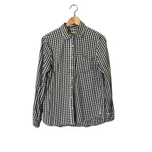 Prince‎ & Fox Mens Large Gingham Button Down Shirt Navy White 100% Cotton